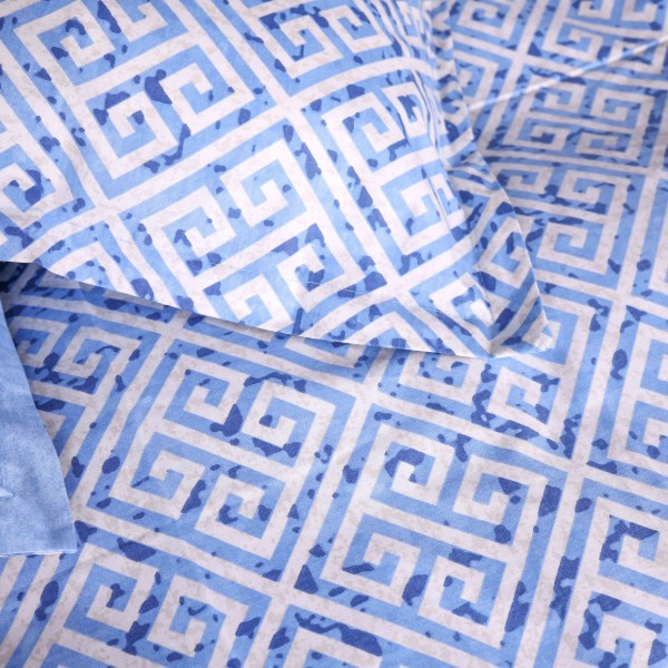Фото - Комплект постельного белья MirSon 160х220 см 00-5 Geometry Blue Поплин (2200009704048)