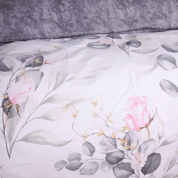 Фото - Комплект постельного белья MirSon Poplin 00-7 "Pink Flowers" 160х220 (2200009706585)