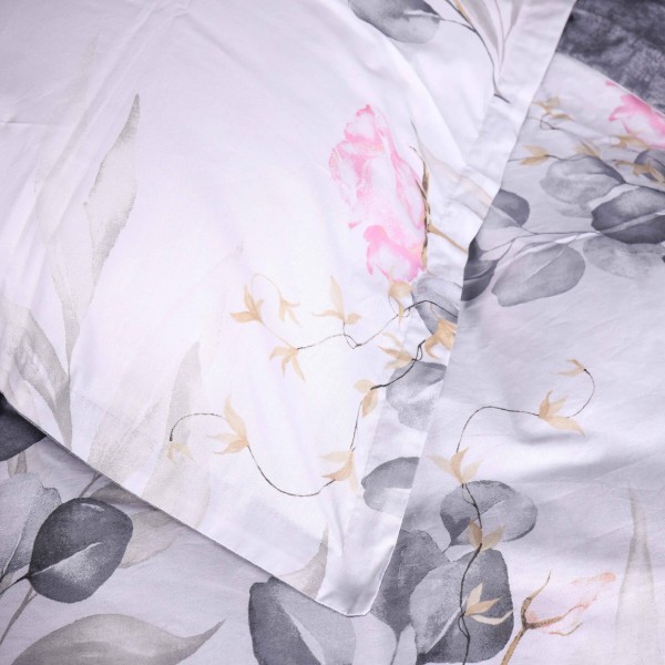 Фото - Комплект постельного белья MirSon Poplin 00-7 "Pink Flowers" 160х220 (2200009706585)
