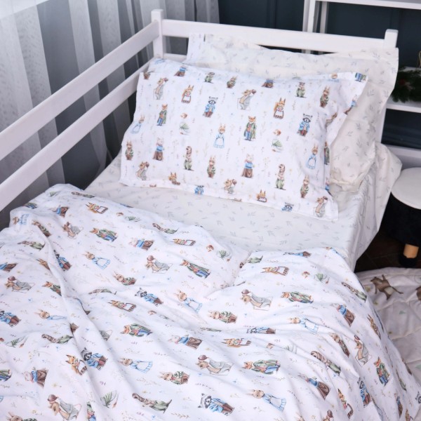 Фото - Комплект постільної білизни MirSon Poplin Line Kids 03 "Animals" 160х220 (2200009712883)