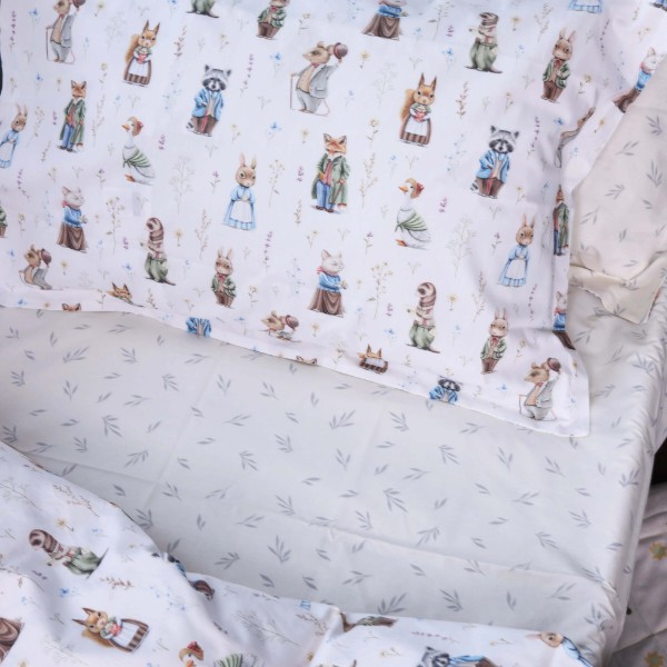 Фото - Комплект постільної білизни MirSon Poplin Line Kids 03 "Animals" 160х220 (2200009712883)