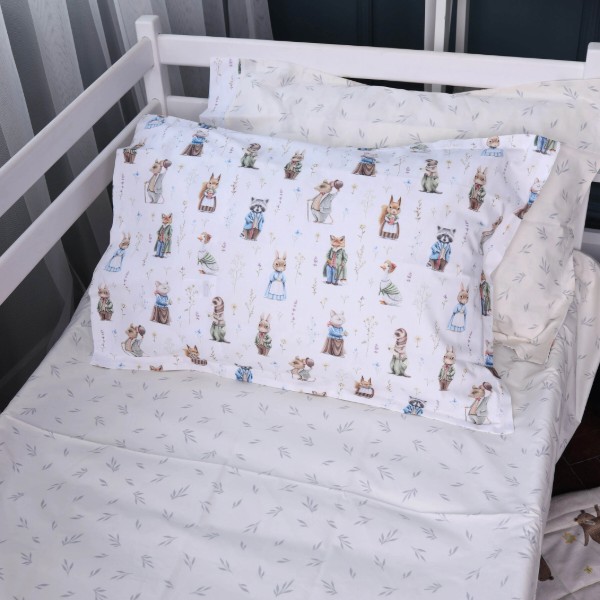 Фото - Комплект постільної білизни MirSon Poplin Line Kids 03 "Animals" 160х220 (2200009712883)