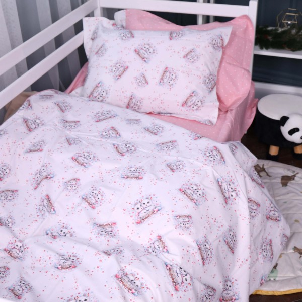 Фото - Комплект постільної білизни MirSon Poplin Line Kids 04 "Cats" 160х220 (2200009714146)
