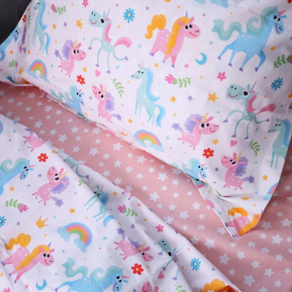 Фото - Комплект постельного белья MirSon Poplin Line Kids 05 "Pony" 160х220 (2200009715402)