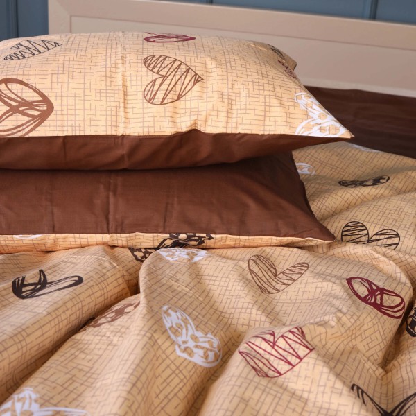 Фото - Комплект постільної білизни MirSon Ranforce Elite 17-0705 Toffee Hearts 160х220 (2200010620009)
