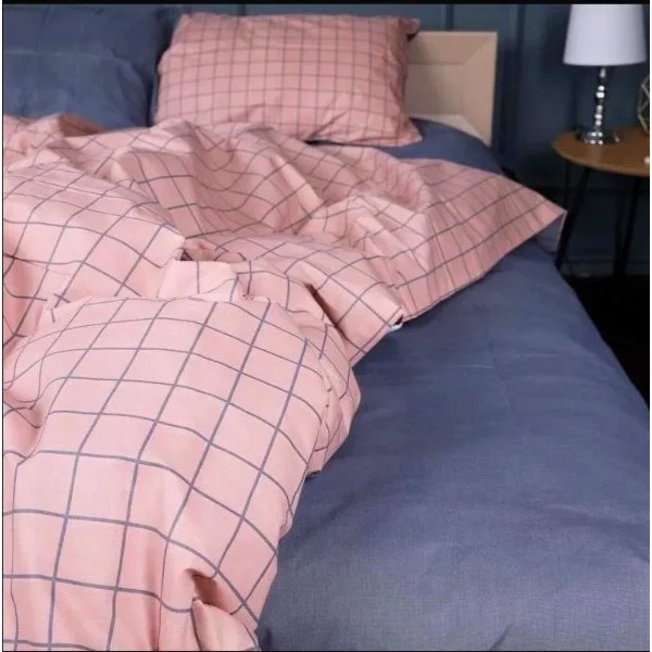 Фото - Комплект постельного белья MirSon Бязь 17-0731 Pink and Gray Plaid 160х220 (2200010823752)