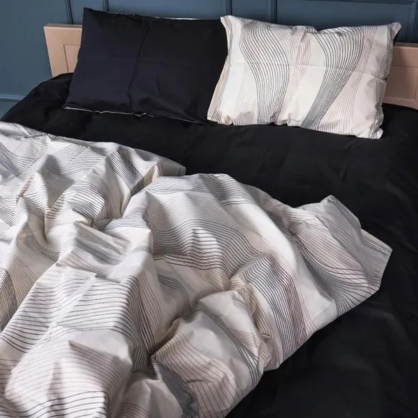 Фото - Комплект постельного белья MirSon Бязь 17-0733 Luxury Gold Waves 160х220 (2200010824872)