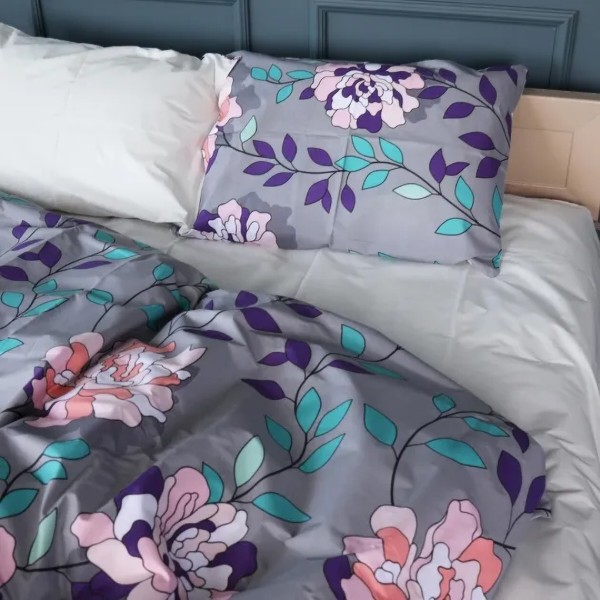 Фото - Комплект постільної білизни MirSon Ranforce Elite 17-0738 Lavender Smoke Blooms 220х240 (2200010842395)