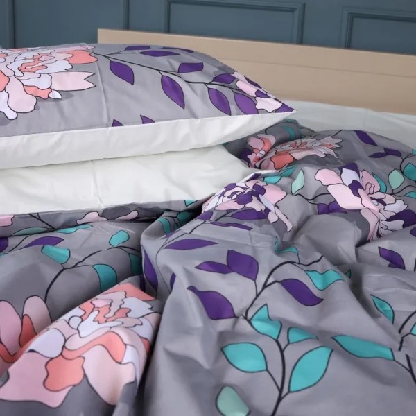 Фото - Комплект постільної білизни MirSon Ranforce Elite 17-0738 Lavender Smoke Blooms 220х240 (2200010842395)