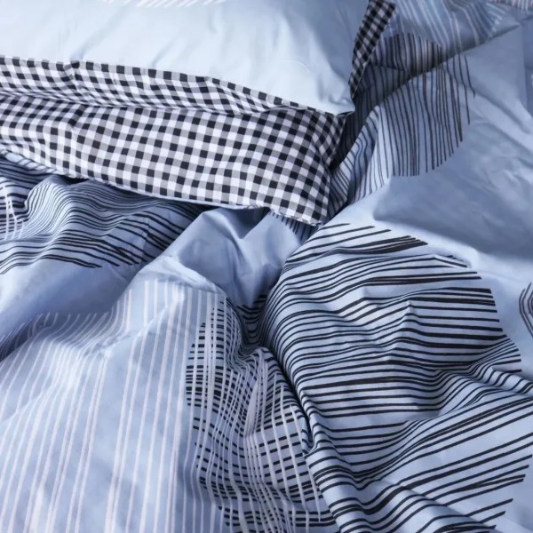 Фото - Комплект постільної білизни MirSon Ranforce Elite 17-0748 Circles in Checks 220х240 (2200010847796)