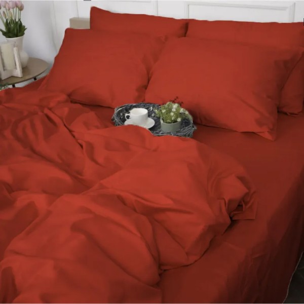 Фото - Комплект постільної білизни MirSon Satin Premium 0081 Terracotta 160х220 (2200010929317)