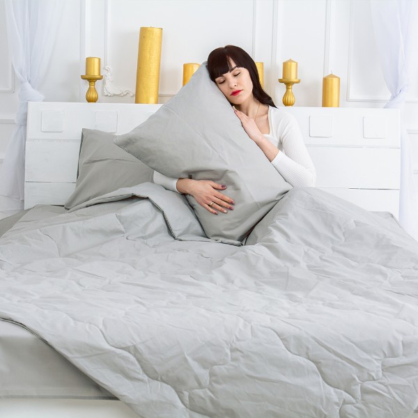 Фото - Комплект постельного белья MirSon №2488 Эвкалипт 16-5703 Light Gray 172х205 см +нав. 2х50х70 см (2200003098167)