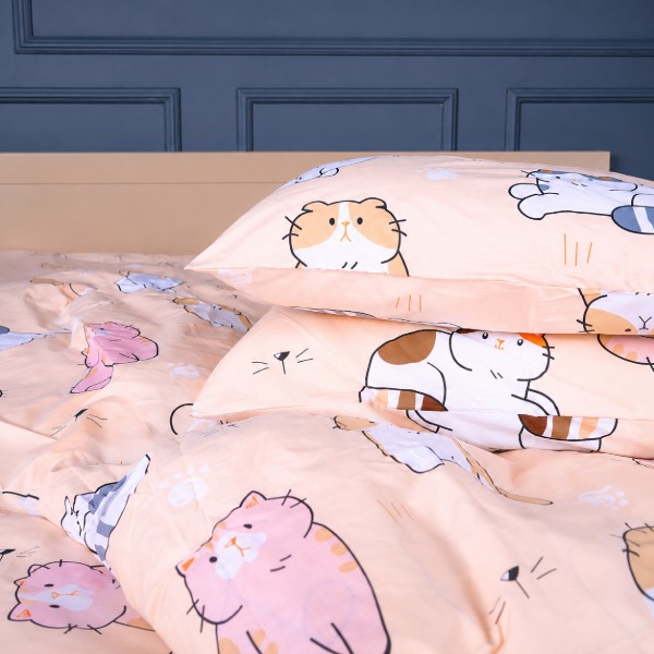 Фото - Комплект постільної білизни MirSon Бязь 17-0665 Cream Kittens 220х240 (2200010064735)