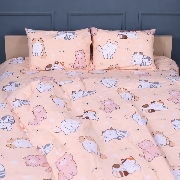 Фото - Комплект постільної білизни MirSon Бязь 17-0665 Cream Kittens 220х240 (2200010064735)