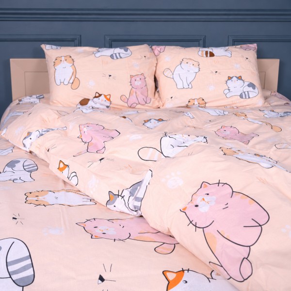 Фото - Комплект постільної білизни MirSon Бязь 17-0665 Cream Kittens 220х240 (2200010064735)