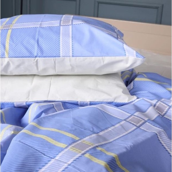 Фото - Наволочка MirSon Бязь 17-0766 Checkered blue 60х60 см (2200010939347)