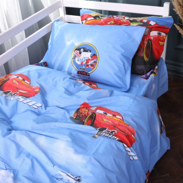 Фото - Комплект постільної білизни MirSon Бязь 17-0798 McQueen Cars 160х220 (2200011442853)