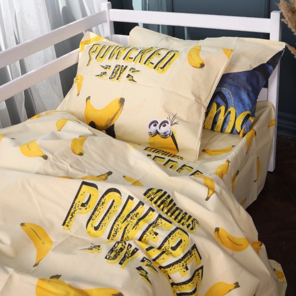 Фото - Простирадло дитяче MirSon Бязь 17-0808 Minions and bananas 180x220 см (2200011492797)