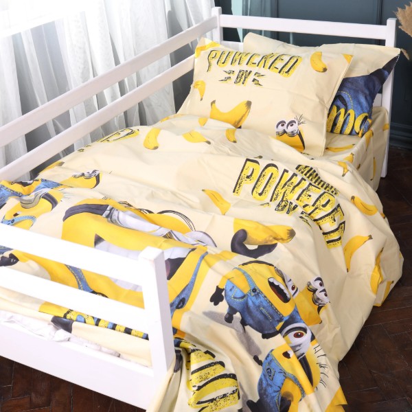 Фото - Простирадло дитяче MirSon Бязь Kids Time 17-0808 Minions and bananas 180x220 см (2200011493299)