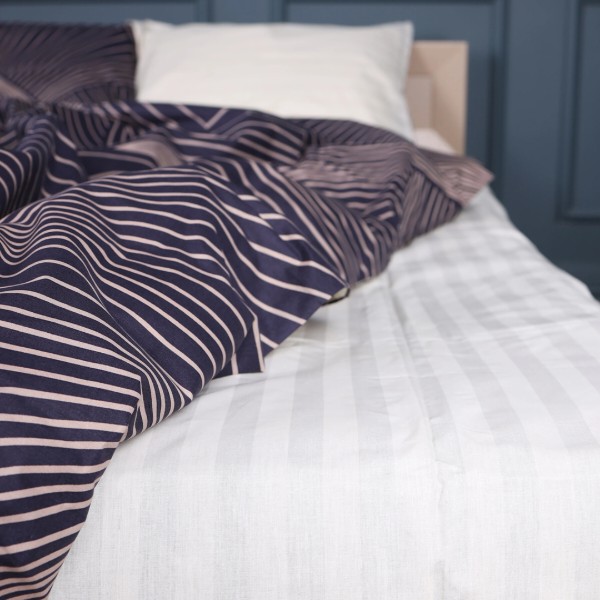 Фото - Простирадло двоспальне MirSon Бязь 17-0721 Cream and Grey Stripes 180x220 см (2200010686722)