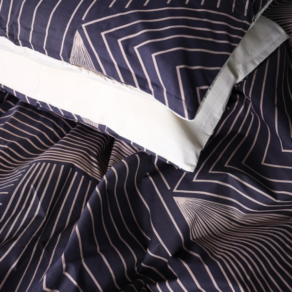 Фото - Простирадло двоспальне MirSon Бязь 17-0721 Cream and Grey Stripes 180x220 см (2200010686722)
