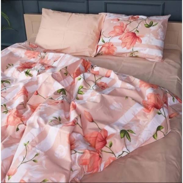 Фото - Простынь двуспальная MirSon Бязь 17-0728 Peach Mist 180x220 см (2200010772739)