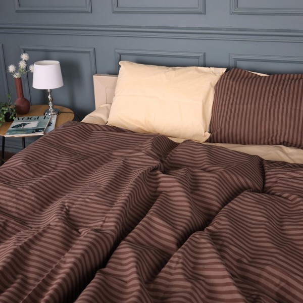 Фото - Простынь двуспальная MirSon Бязь 17-0767 Elegant Stripes 180x220 см (2200011018478)