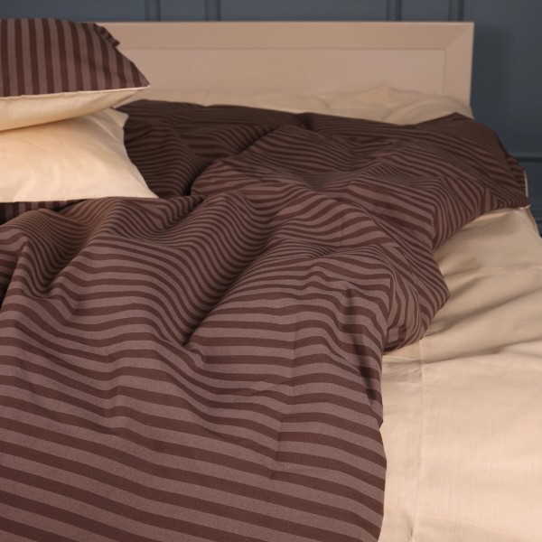 Фото - Простынь двуспальная MirSon Бязь 17-0767 Elegant Stripes 180x220 см (2200011018478)