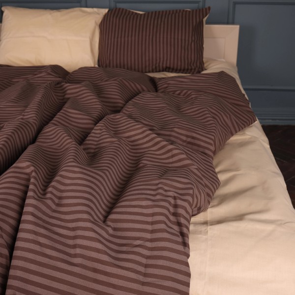 Фото - Простынь двуспальная MirSon Бязь 17-0767 Elegant Stripes 180x220 см (2200011018478)