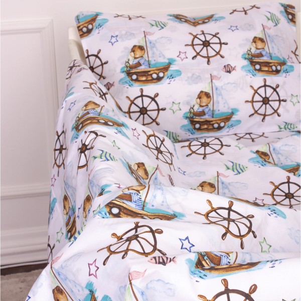 Фото - Простынь двуспальная MirSon Бязь 20-0023 Sailor 180x220 см (2200010283518)