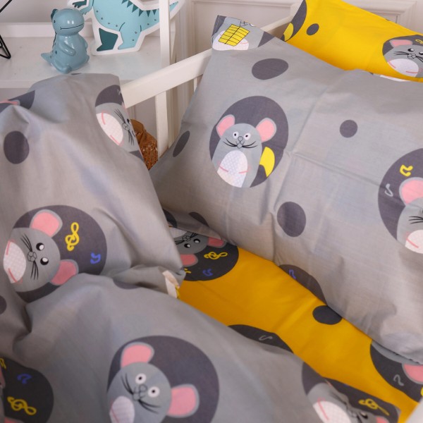 Фото - Простынь двуспальная MirSon Бязь 20-0029 Funny mice 180x220 см (2200010283747)