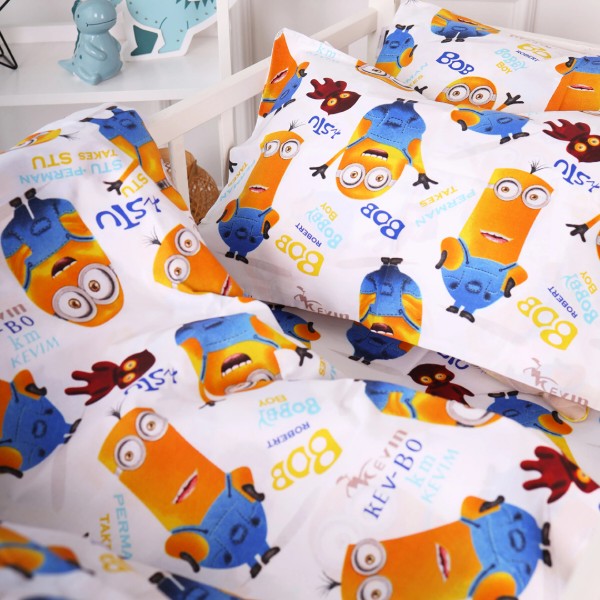 Фото - Простынь двуспальная MirSon Бязь 20-0036 Minions 180x220 см (2200010284232)