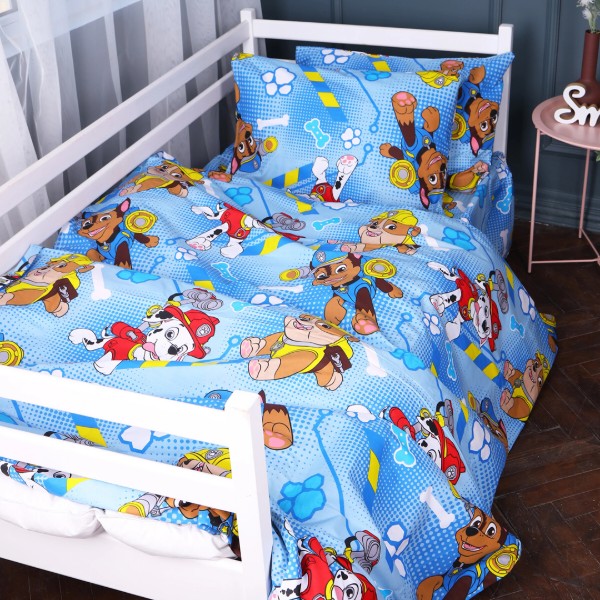 Фото - Простирадло двоспальне MirSon Бязь Kids Time 17-0780 Paw Patrol blue 180x220 см (2200011258799)