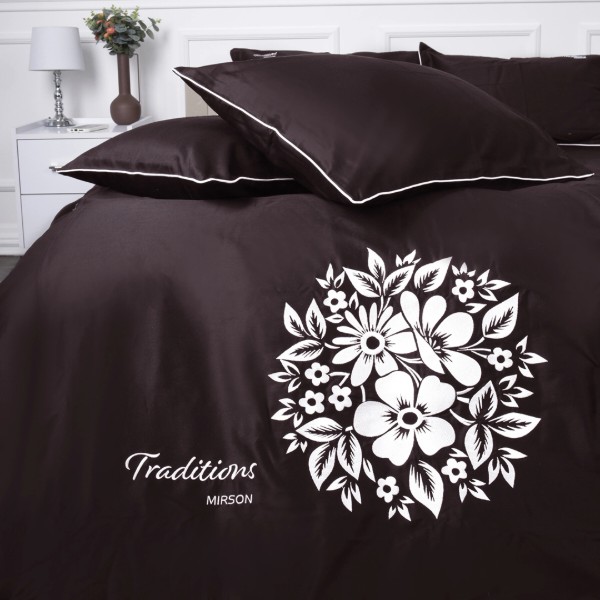 Фото - Комплект постельного белья MirSon ELIT 0211 Cacao "Traditions" 160х220 (2200010538311)