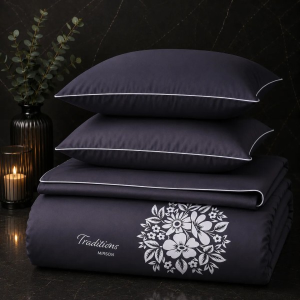 Фото - Комплект постельного белья MirSon ELIT 0240 Iron grey "Traditions" 160х220 (2200010537871)