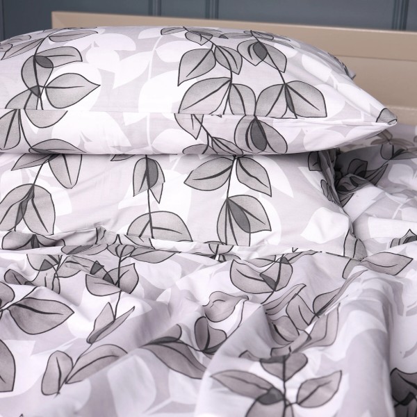 Фото - Комплект постільної білизни MirSon Ranforce Elite 17-0695 Silver Foliage 160х220 (2200010452969)