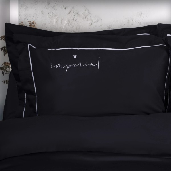 Фото - Простирадло двоспальне MirSon Imperial Satin Turin Чорне 180x220 см (2200007299270)