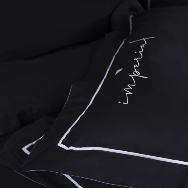 Фото - Простирадло двоспальне MirSon Imperial Satin Turin Чорне 180x220 см (2200007299270)