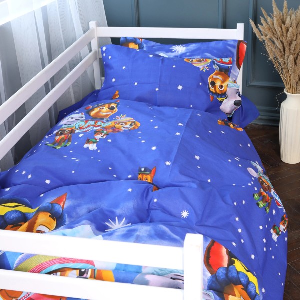 Фото - Простынь детская MirSon Бязь Kids Time 17-0794 Paw Patrol Winter blue 180x220 см (2200011428895)