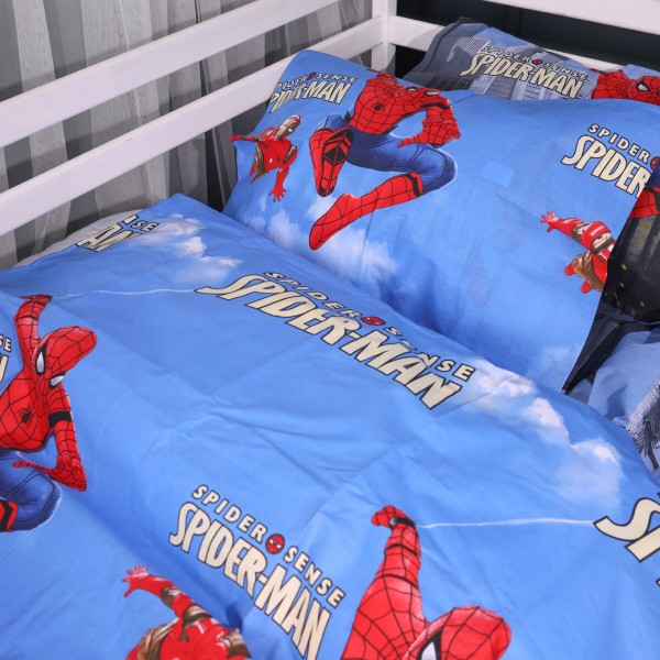 Фото - Комплект постільної білизни MirSon 175х210 см Kids Time 17-0891 Spider-Man City Wall Бязь (2200012390108)