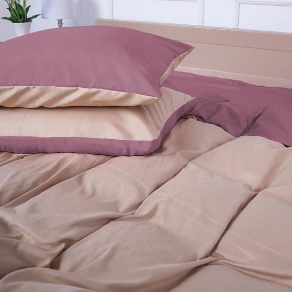 Фото - Комплект постільної білизни MirSon Nazaret (17-1608 +15-1214) Mikrosatin Premium Двусторонній 2x160x220 см (2200007245949)