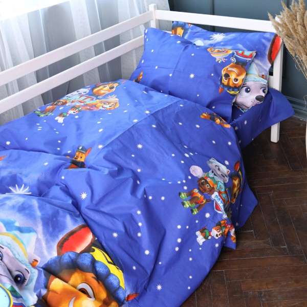 Фото - Простынь детская MirSon Бязь 17-0794 Paw Patrol Winter blue 180x220 см (2200011428390)