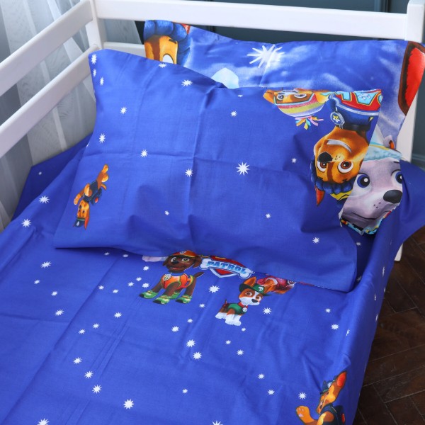 Фото - Простынь детская MirSon Бязь 17-0794 Paw Patrol Winter blue 180x220 см (2200011428390)