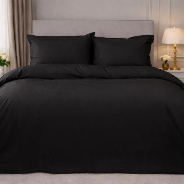 Фото - Комплект постільної білизни MirSon Poplin Line 099 Black 160 x 220 см (2200006279785)