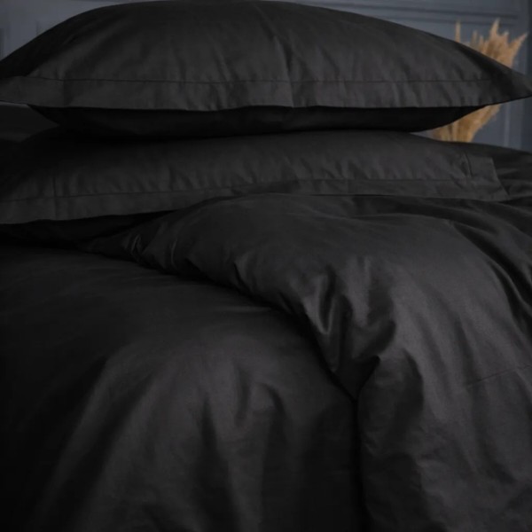 Фото - Комплект постільної білизни MirSon Poplin Line 099 Black 160 x 220 см (2200006279785)