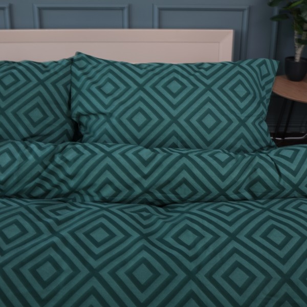 Фото - Комплект постельного белья MirSon Ranforce Elite 17-0622 Geometry Emerald 220х240 (2200008197568)