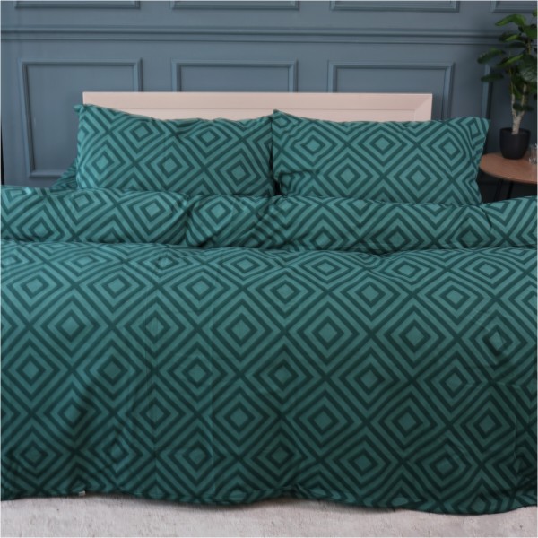 Фото - Комплект постельного белья MirSon Ranforce Elite 17-0622 Geometry Emerald 220х240 (2200008197568)