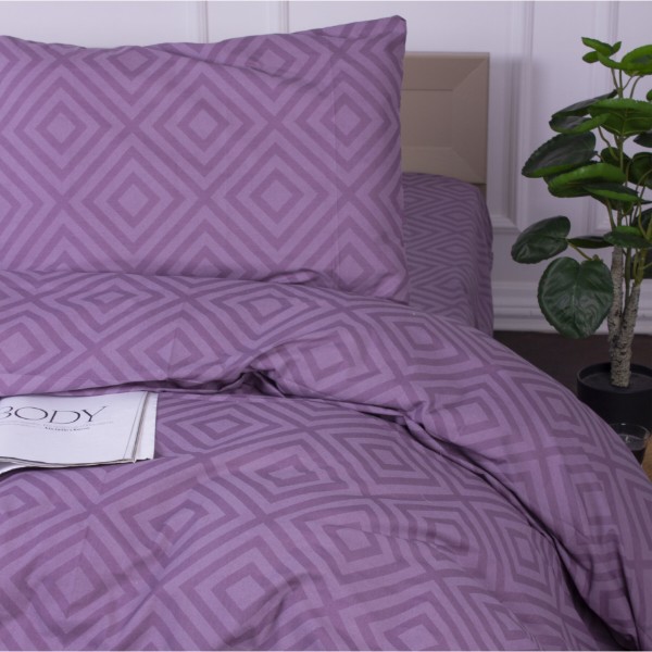 Фото - Комплект постельного белья MirSon Ranforce Elite 17-0626 Geometry Purple 220х240 (2200008205270)
