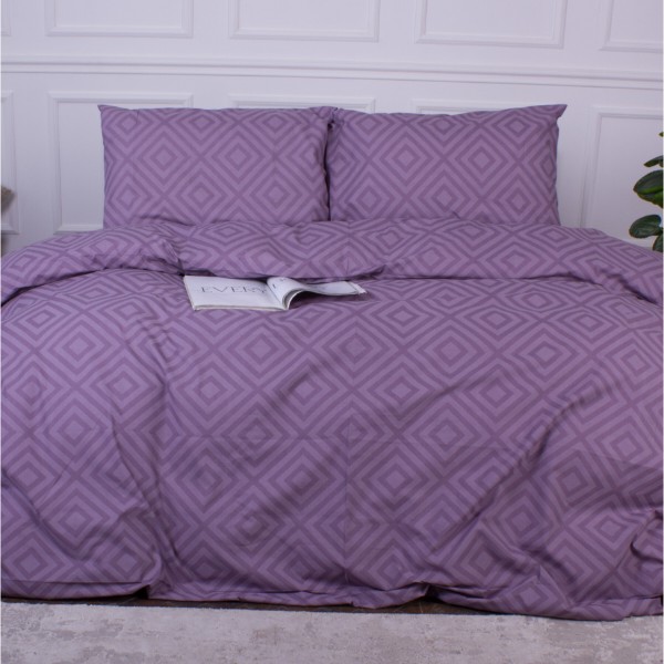 Фото - Комплект постельного белья MirSon Ranforce Elite 17-0626 Geometry Purple 220х240 (2200008205270)