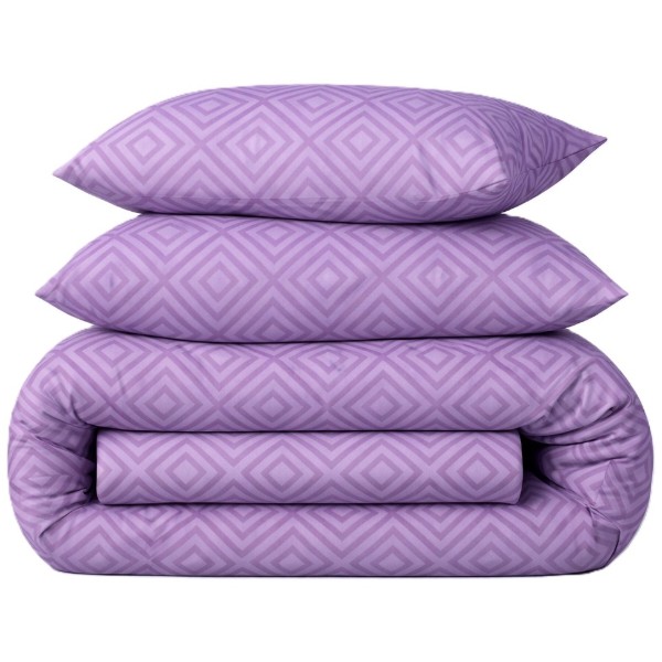 Фото - Комплект постельного белья MirSon Ranforce Elite 17-0626 Geometry Purple 220х240 (2200008205270)